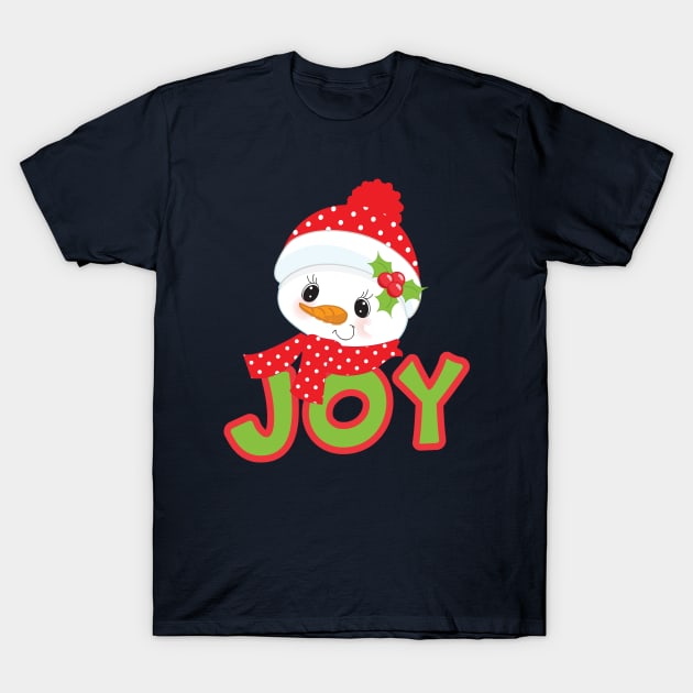 Christmas Joy (Cute Snowman) T-Shirt by Whimsical Frank